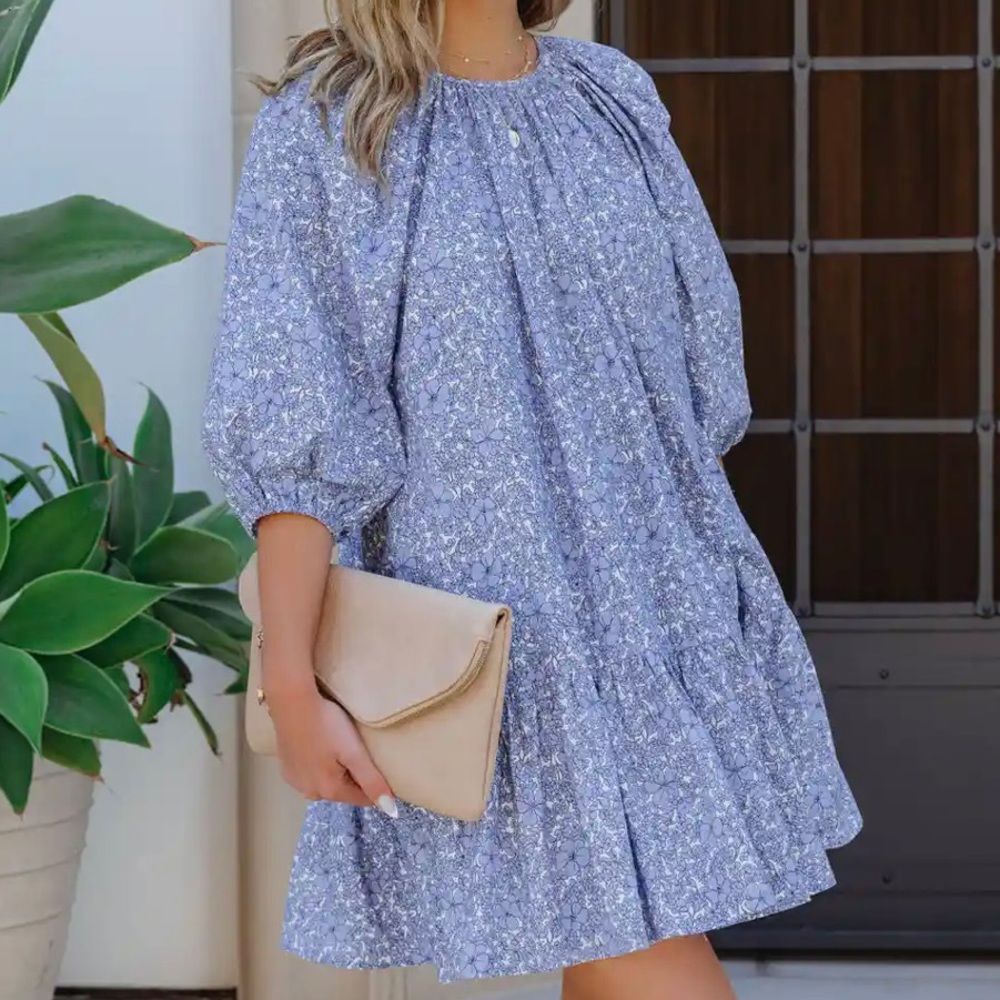 NWT Vici cotton blue floral dress